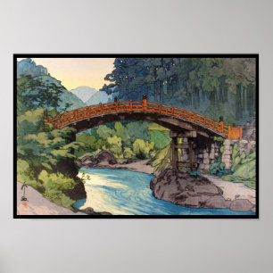 Póster Ponte sagrado na arte do hanga de Nikko Hiroshi