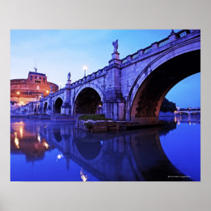 Póster Ponte Sant Angelo e Castel Sant Angelo sobre