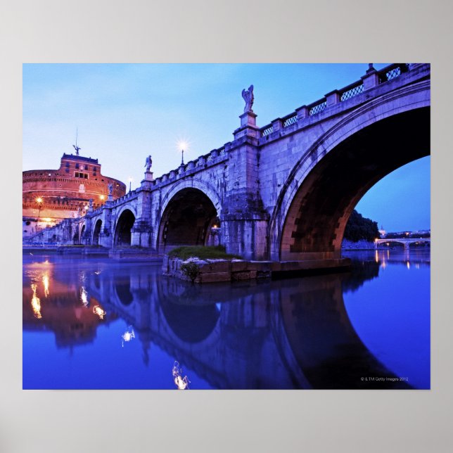 Póster Ponte Sant' Angelo e Castel Sant' Angelo sobre (Frente)