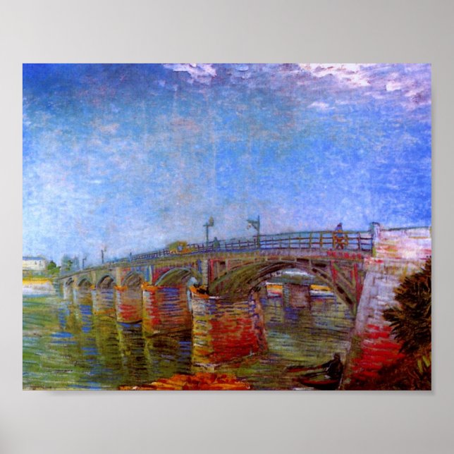 Póster Ponte Sena em Asnières (F240)Van Gogh de Belas Art (Frente)