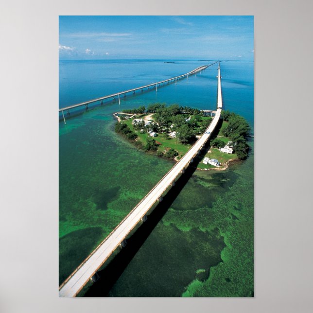 Poster Ponte Sete Milhas e Chave Pigeon, Florida Keys (Frente)