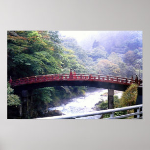 Póster Ponte Shinkyo, Nikko, Japão