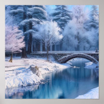 Ponte Snowy Stone, Serene Winter Landscape