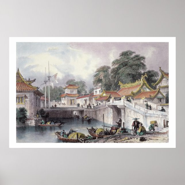 Poster Ponte sobre o rio em Chapro, c.1850 (c) (Frente)