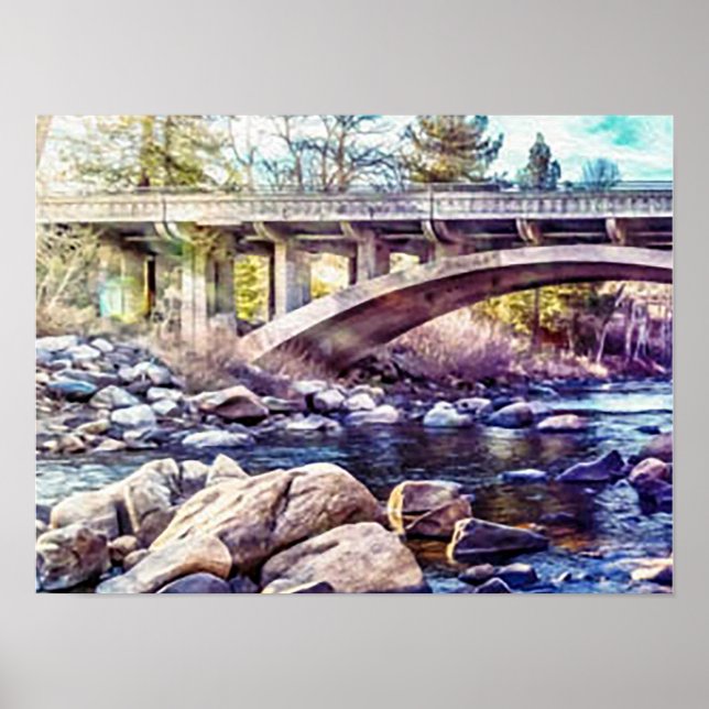 Poster Ponte sobre o rio Truckee em Verdi (Frente)