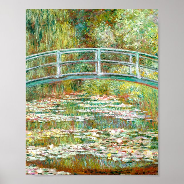 Poster Ponte sobre um lixão de água por Claude Monet (Frente)