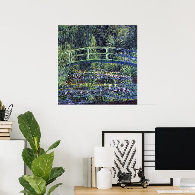 Póster Ponte sobre Waterlily Pond por Claude Monet (Escritório em casa)