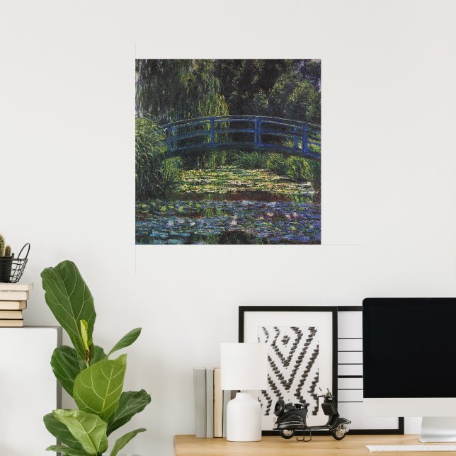 Póster Ponte sobre Waterlily Pond por Claude Monet (Escritório em casa)