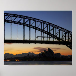 Póster Ponte Sydney Harbor e a Ópera de Sydney às 2