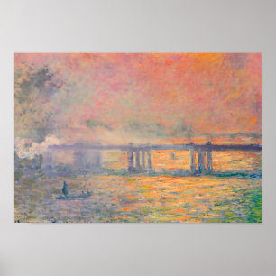 Póster Ponte transversal de Claude Monet Charing