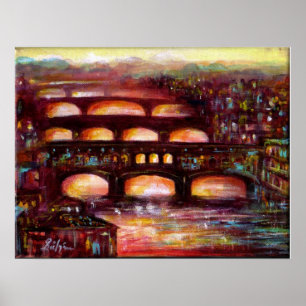 Poster Ponte Vecchio e Outras Pontes de Florença