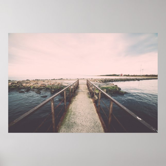 Poster Ponte velha com trilhos metálicos enferrujados per (Frente)