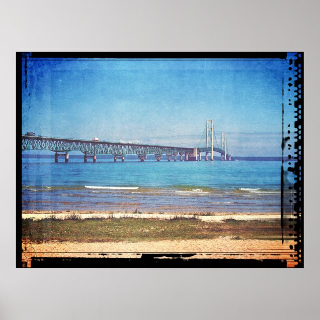 Poster Ponte Vintage Mackinac (Frente)