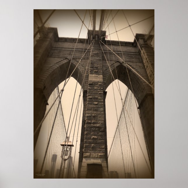 Poster Ponte Vintage Sepia Brooklyn (Frente)
