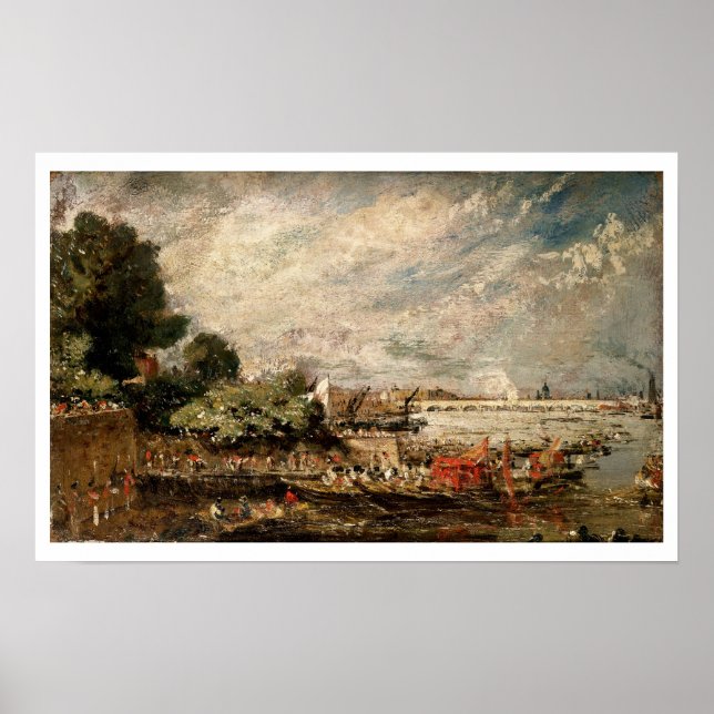 Póster Ponte Waterloo de cima de Whitehall Stairs, c.181 (Frente)