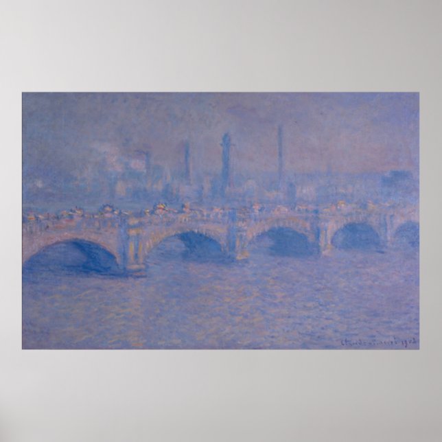 Póster Ponte Waterloo de Claude Monet (Frente)