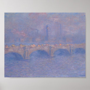 Poster Ponte Waterloo Efeito da Luz Solar Pintura Monet