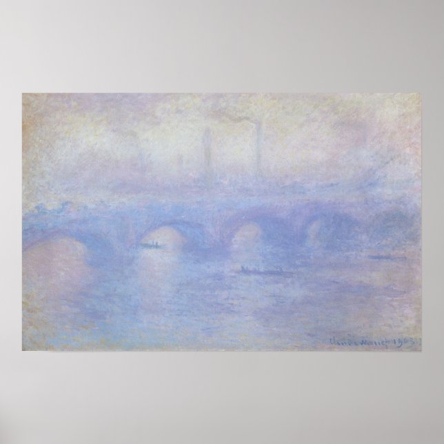 Poster Ponte Waterloo, efeito úmido de Claude Monet (Frente)