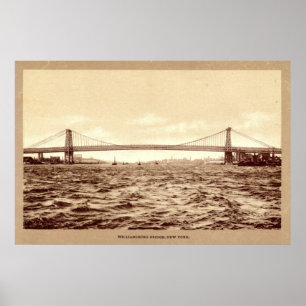 Póster Ponte Williamsburg, Nova Iorque de 1907