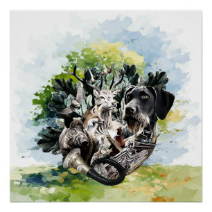 Póster Ponteiro alemão Wirehaired