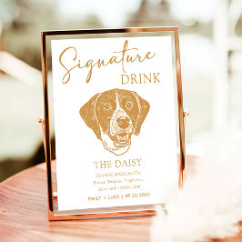 Poster Ponteiro Cachorro Personalizado Bebida Assinatura 