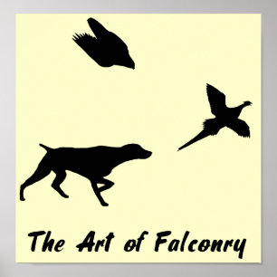 Poster Ponteiro de Shorthair alemão e Falconry