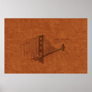 Póster Pontes: Golden Gate, EUA