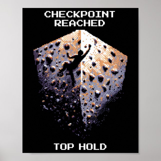 Poster Ponto de Checagem Atingido – Pixel Art de Subida a (Frente)