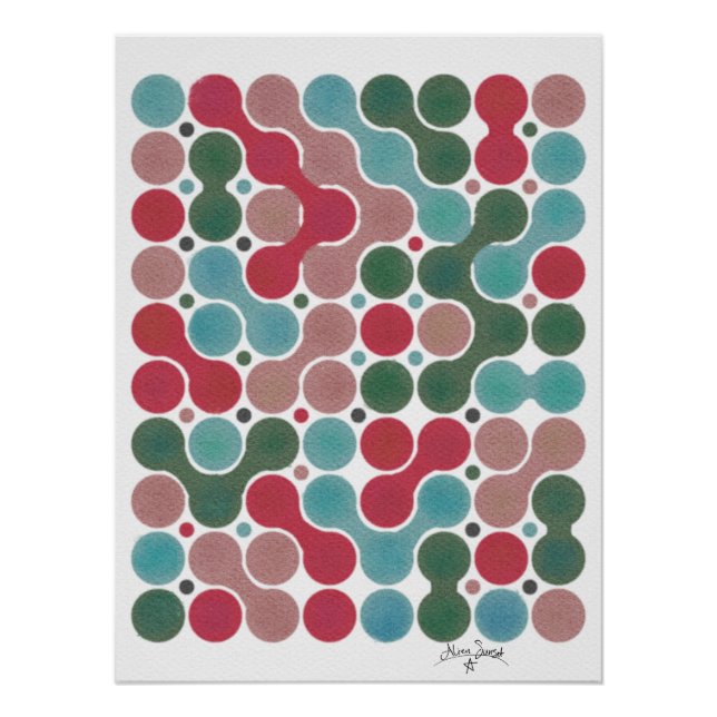 Póster ponto de férias blob geométrico (Frente)