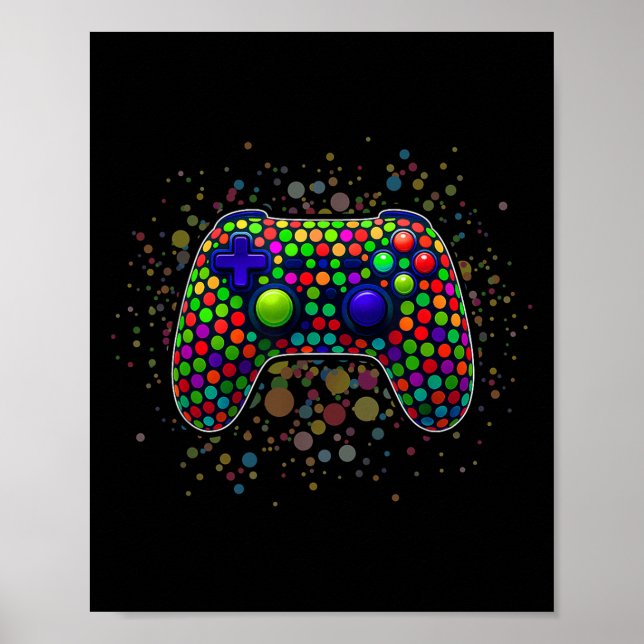 Poster Ponto de Gamers de vídeo de Bolinhas da controlado (Frente)