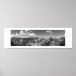 Poster Ponto de Glaciar Horizonte Panorâmico Preto e Bran