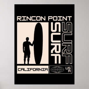 Poster Ponto Rincon Califórnia EUA Surfe
