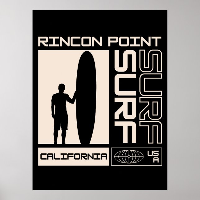 Poster Ponto Rincon Califórnia EUA Surfe (Frente)
