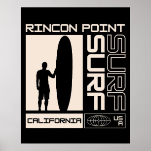Poster Ponto Rincon Califórnia EUA Surfe