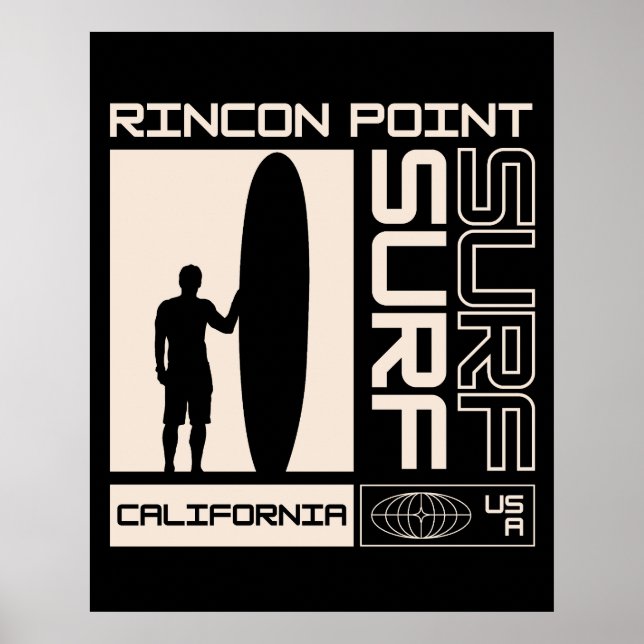 Poster Ponto Rincon Califórnia EUA Surfe (Frente)