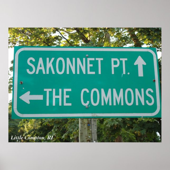 Póster Ponto Sakonnet, Os Comuns, Pequeno Compton, RI (Frente)