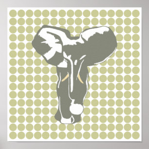 Póster Ponto Serengeti Safari com elefante Pop