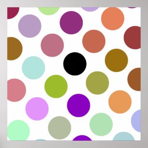 Póster Pontos Coloridos Castanhos E Verdes