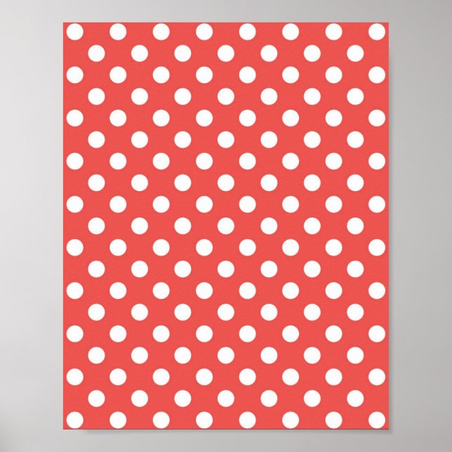 Poster Pontos de Bolinhas Vermelhos e Brancos (Frente)