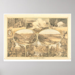 Póster Pontos de vista da ferrovia costeira do Pacífico S