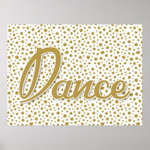 Poster Pontos Dourados da dança - Dança Branca Dourada