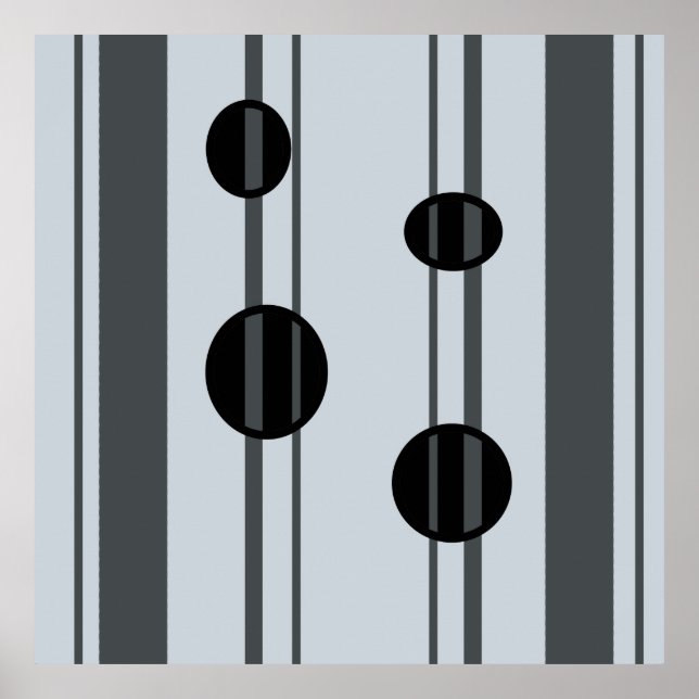 Poster Pontos e linhas de cinza e preto (Frente)
