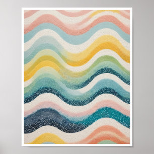 Poster Pontos em um padrão de onda Arte de Parede de Deco
