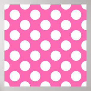 Póster Pontos Pintados Rosa Quente