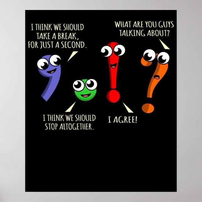 Poster Pontuação Marca o Professor de Língua Inglesa Estu (Frente)