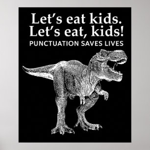 Poster Pontuação Para Crianças Salva Vidas Dinossauro