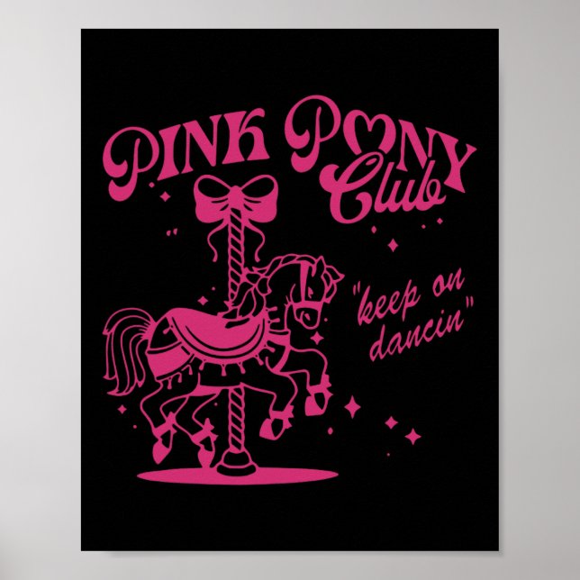Poster Pony and Heels Lover Pink Girls Clubs Cowgirl (Frente)