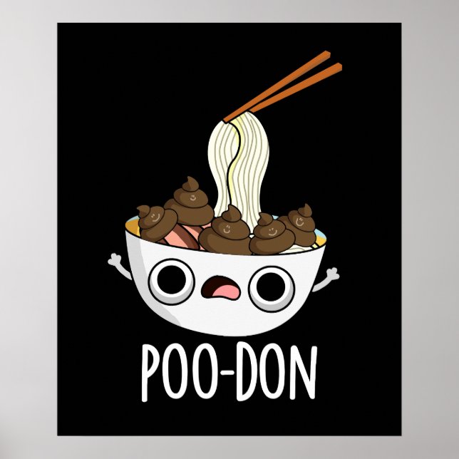 Poster Poo-don Funny Udon Pun Escuro (Frente)