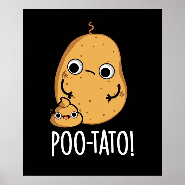 Poster Poo-tato Funny Veggie Poop Dark BG (Frente)