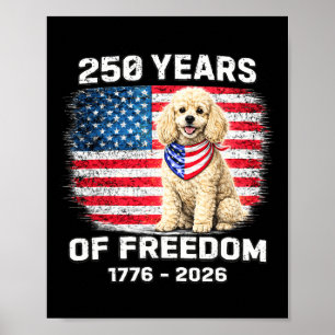 Poster Poodle Aniversário de 250 Anos da América Aniversá